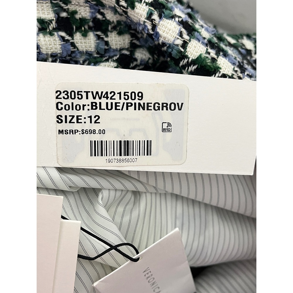 Veronica Beard Miller Dickey‎ Jacket Women 12 Multi Houndstooth Tweed Blazer - Picture 11 of 12